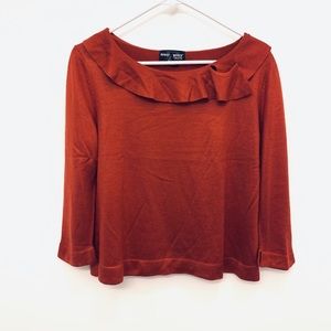 Requirements petite boatneck dark orange sweater